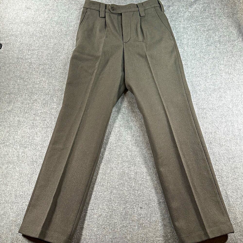 Military Surplus Gray/Olive Wool Uniform Trousers Pants Marked M 44